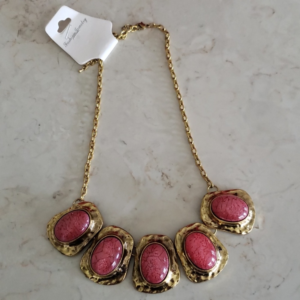 Pink gold statement necklace